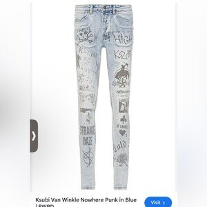 Ksubi Van Winkle Nowhere Punk in Blue Denim‎ Jeans